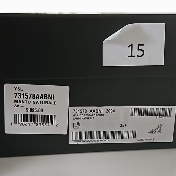 Saint Laurent Suite Heeled Mules in Leopard Velvet Velour - Picture 14 of 15